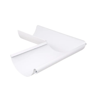 Євро Поворот жолоба глиб. ЗОВН. БІЛИЙ RAL 9003 текстура