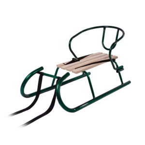 Санки "Овен" зеленые (неокрашенная планка)  + спинка