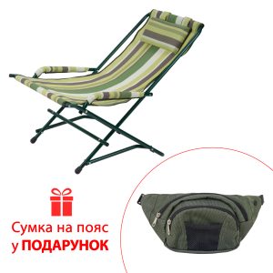 Крісло "Качалка" d20 мм (Текстилен, Зелена смуга)