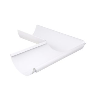 Євро Поворот жолоба d140 мм зовнішній БІЛИЙ RAL 9003 глянець