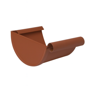 Євро Загл. для жолоба d140 мм ЛІВА ТЕРАКОТ RAL 8004 мат