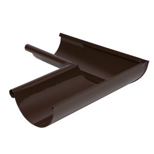 Євро Поворот жолоба глиб. ВНУТР. КОРИЧНЕВИЙ RAL 8017 текстура