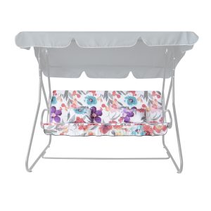 Відшив сидіння, тканина та поролон на садову гойдалку "Релакс" (Квіти акварельні)