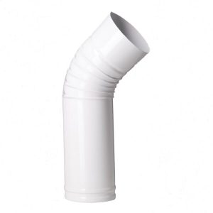 Коліно d100 мм НИЖНЄ БІЛЕ RAL 9003 текстура