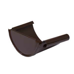 Євро Загл. для жолоба d140 мм ЛІВА КОРИЧНЕВА RAL 8017 глянець