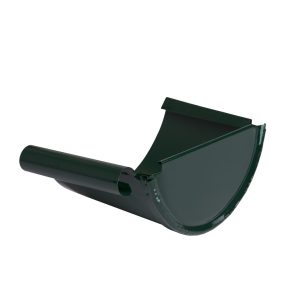 Євро Загл. для жолоба d140 мм ПРАВА ЗЕЛЕНА RAL 6005 глянець