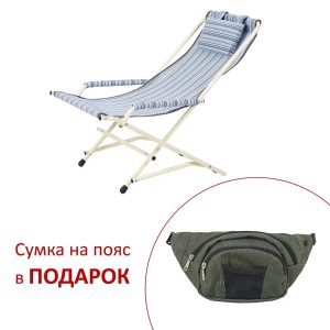 Крісло "Качалка" d20 мм (Текстилен, Блакитна смуга)