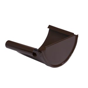 Євро Загл. для жолоба d140 мм ПРАВА КОРИЧНЕВА RAL 8017 текстура