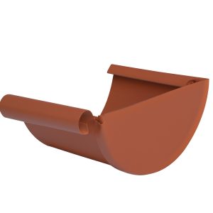 Євро Загл. для жолоба d140 мм ПРАВА ТЕРАКОТ RAL 8004 мат