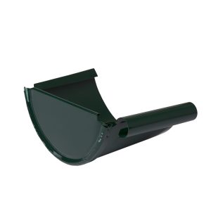 Євро Загл. для жолоба d140 мм ЛІВА ЗЕЛЕНА RAL 6005 глянець