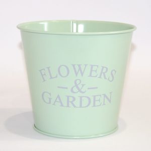 Кашпо декоративне 1л "FLOWERS & GARDEN" Vitan, колір Мятний, 130*98*140, метал