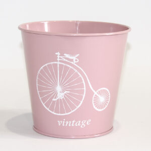 Кашпо декоративне 1л "Білий велосипед" Vitan, колір Рожевий, 130*98*140, метал