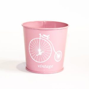 Кашпо декоративне 0,5л "Білий велосипед" Vitan, колір Рожевий, 95*80*100 метал