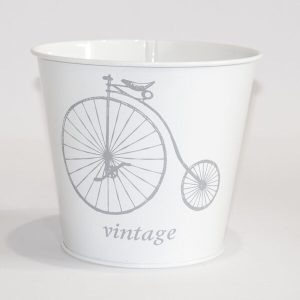 Кашпо декоративне 2л "Сірий велосипед" Vitan, колір Білий глянець, 140*110*157, метал