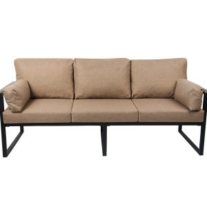 Диван "Махагоні" 3-х місний (бежевий на чорному)