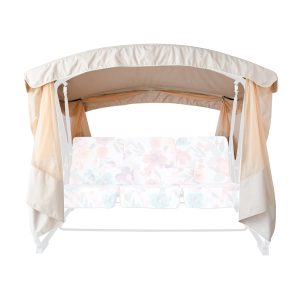 Тент з москітною сіткою на садову гойдалку "Фемелі-2" (Тканина Поліестер світлий беж)