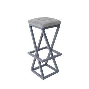 Стілець барний "Бакаут", сірий, каркас графіт