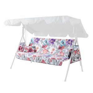 Відшив сидіння, тканина та поролон на садову гойдалку "Дача" (Квіти акварельні)