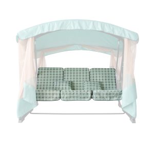 Відшив сидіння, тканина та поролон на садову гойдалку "Фемелі" (Велика зелено-сіра клітинка)