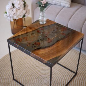 Журнальний стіл "Квадрат, квіти №1"