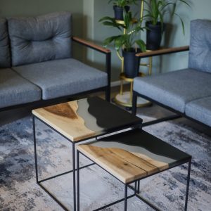 Журнальний стіл "Квадрат, чиста річка (два столи)"
