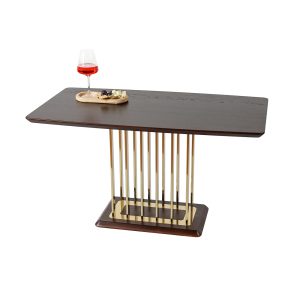 Журнальний стіл "Тор", Дуб коричневий 1000*550 мм/Золотий каркас