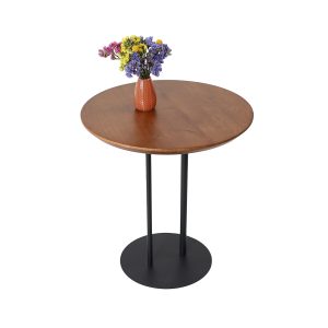 Журнальний стіл "Олександрит", Дуб Світло-коричневий d500 мм/Чорний каркас