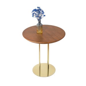 Журнальний стіл "Олександрит", Дуб Світло-коричневий d500 мм/Золотий каркас