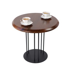 Журнальний стіл "Олександрит", Горіх Світлий d600 мм/Чорний каркас