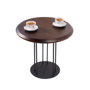 Журнальний стіл "Олександрит", Горіх Коричневий d600 мм/Чорний каркас