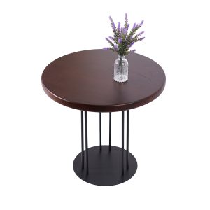 Журнальний стіл "Олександрит", Горіх Амарена d600 мм/Чорний каркас