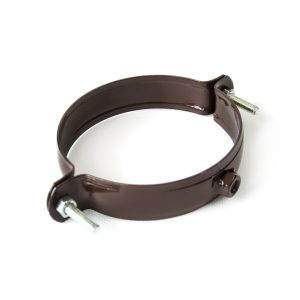 Євро Хомут труби d100 мм КОРИЧНЕВА RAL 8017 текстура