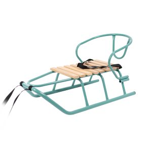 Санки "Балу" з поперечною планкою Бірюзові + спинка