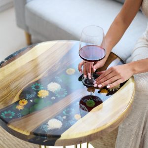 Журнальний стіл Коло, Квіти на золоті №5